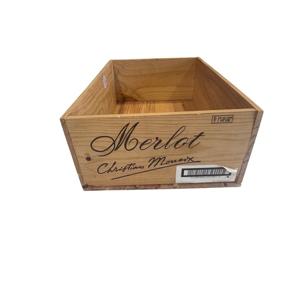 Vintage 2003 Christian Moueix Merlot Bordeaux Wooden Wine Crate France Storage - Picture 3 of 10